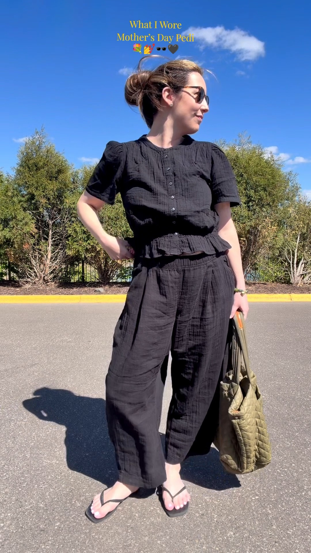 My summer uniform !! These pieces are so easy and look more expensive than they are 🖤🖤 Wore them to a Mother’s Day pedi and then hanging in the backyard with my toddler. @gapstyle

#LTKootd #LTKmomlife #LTKSeasonal