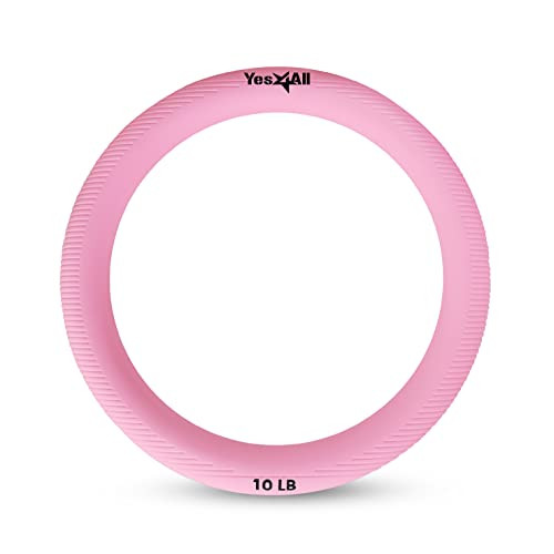 Yes4All Power Ring 10lbs, Weight Ring, Weighted Circle, Kettlebell for Yoga Exercise, Aerobics, Home Fitness, Core Training - 10 Pink | Amazon (US)