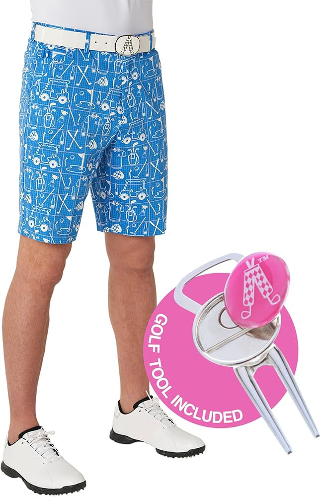 Royal & Awesome Mens Golf Shorts, Crazy Golf Shorts For Men, Plaid Shorts Men - Golf Tool Include... | Amazon (US)