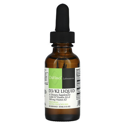 DaVinci Laboratories, D3/K2 Liquid, 1 fl oz (30 ml) | iHerb