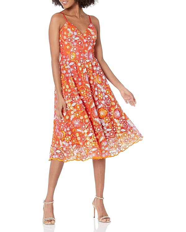 Dress the Population Women's Maren Fit and Flare Midi Dress | Amazon (US)