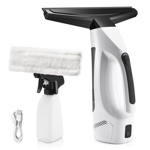 Window Vacuum Squeegee Cordless, Handheld Window Vac with Multi-Purpose Spray Bottle & Microfiber... | Amazon (US)