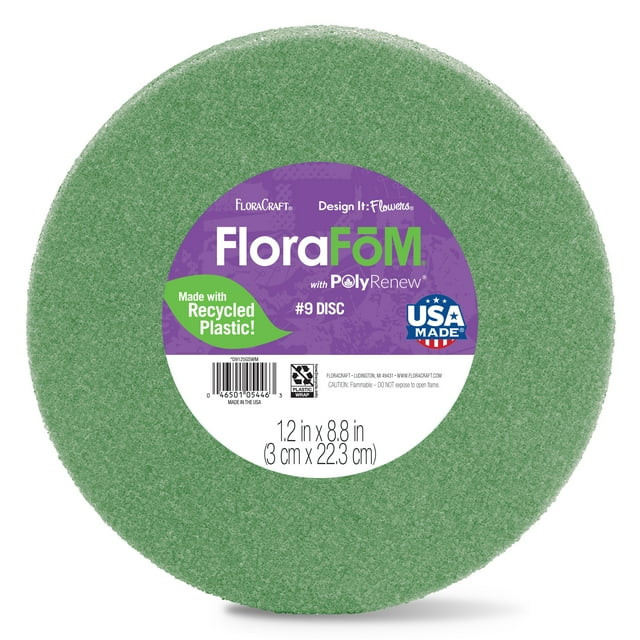 FloraCraft FloraFōM Foam Disc 1.2 inch x 8.8 inch Green FoM | Walmart (US)