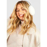 Womens Skinny Headband Borg Ear Muffs - White - One Size | boohoo (US & Canada)