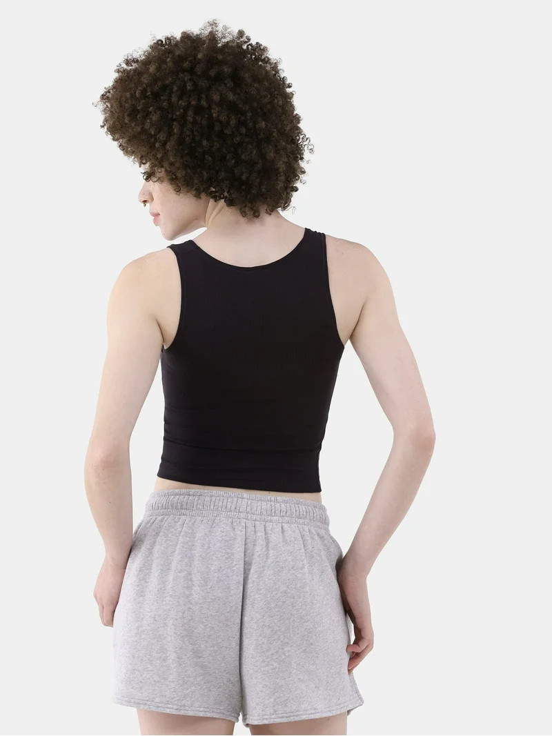 No Boundaries Cotton Stretch Ribbed Cropped Tank Top, Women's XS-XXXL | Walmart (US)
