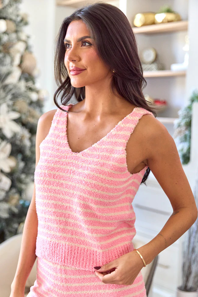 Devin Pink Striped Lounge Tank | Pink Lily