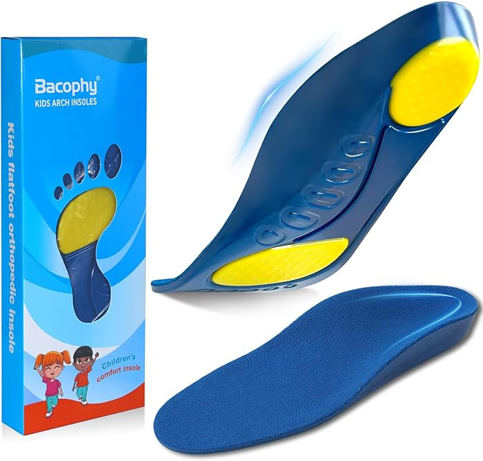 Bacophy Kids Orthotic Arch Support Shoe Insoles, Children Pu Cushioning Inserts, Shock Absorption... | Amazon (US)