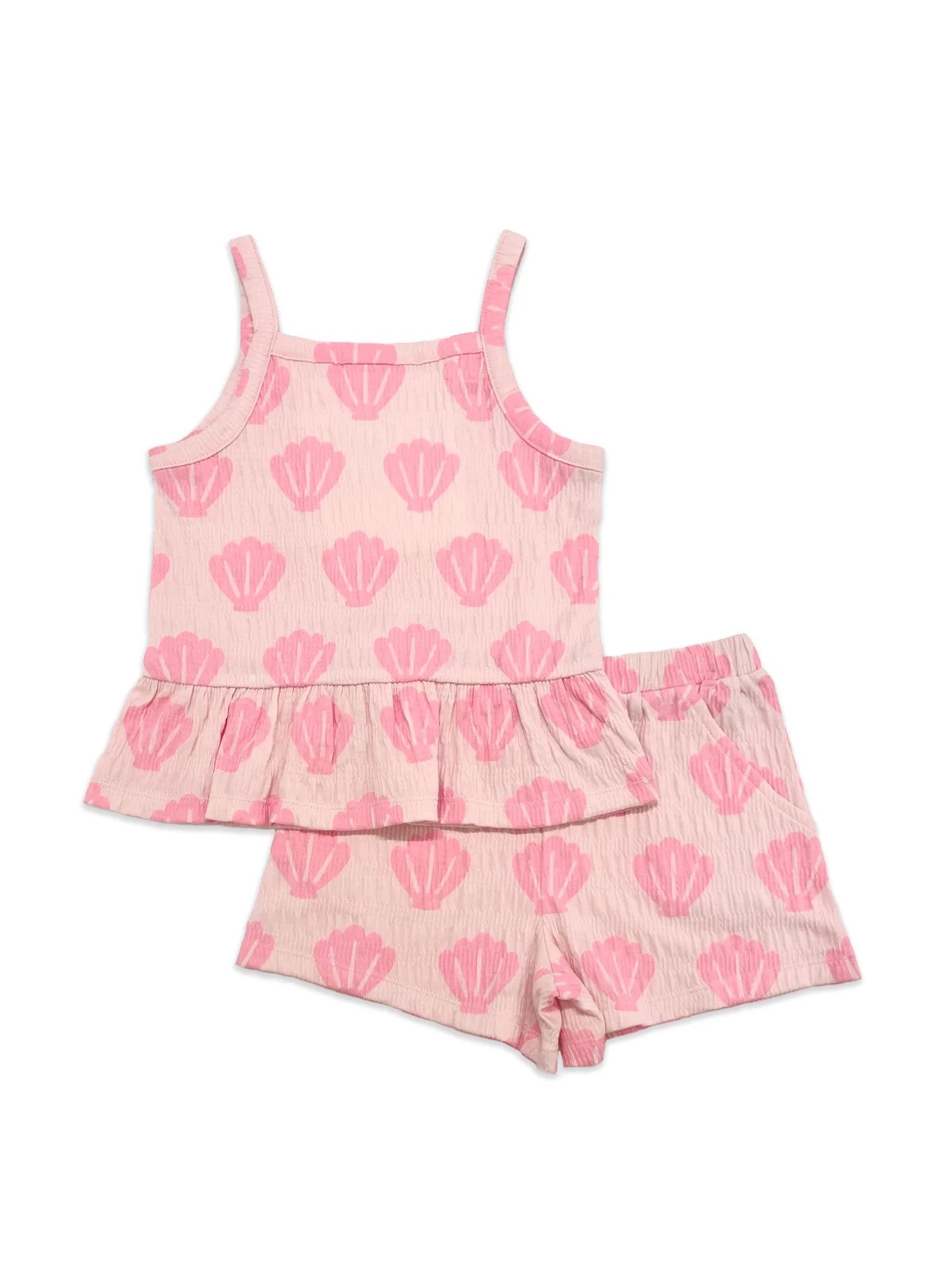 365 Kids from Garanimals Girls Peplum Tank Top and Shorts Outfit Set, 2-Piece, Sizes 4-10 | Walmart (US)