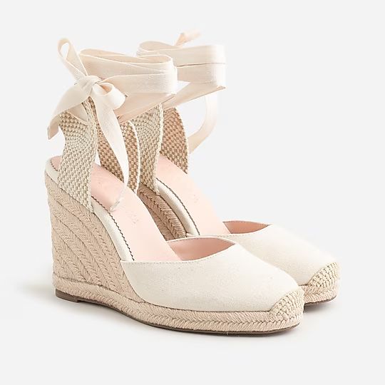 Round-toe canvas espadrille wedges | J.Crew US