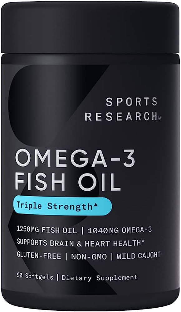 Sports Research Triple Strength Omega 3 Fish Oil - Burpless Fish Oil Supplement w/EPA & DHA Fatty Ac | Amazon (US)
