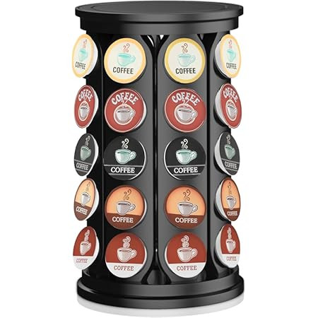 Nifty K Cup Holder – Compatible with K-Cups, Coffee Pod Carousel | 35 K Cup Holder, Spins 360-Degrees, Lazy Susan Platform, Modern Black Design, Home or Office Kitchen Counter Organizer | Amazon (US)