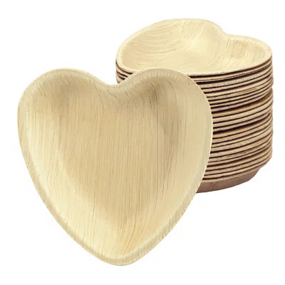 4" Heart Palm Leaf Plates (8 x 25pcs) | Wayfair North America