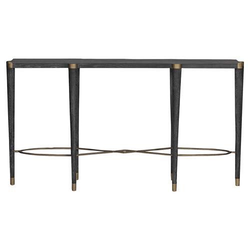 Gabby Fiona Black Ceruse Hollywood Regency Brass Sofa Console Table | Kathy Kuo Home