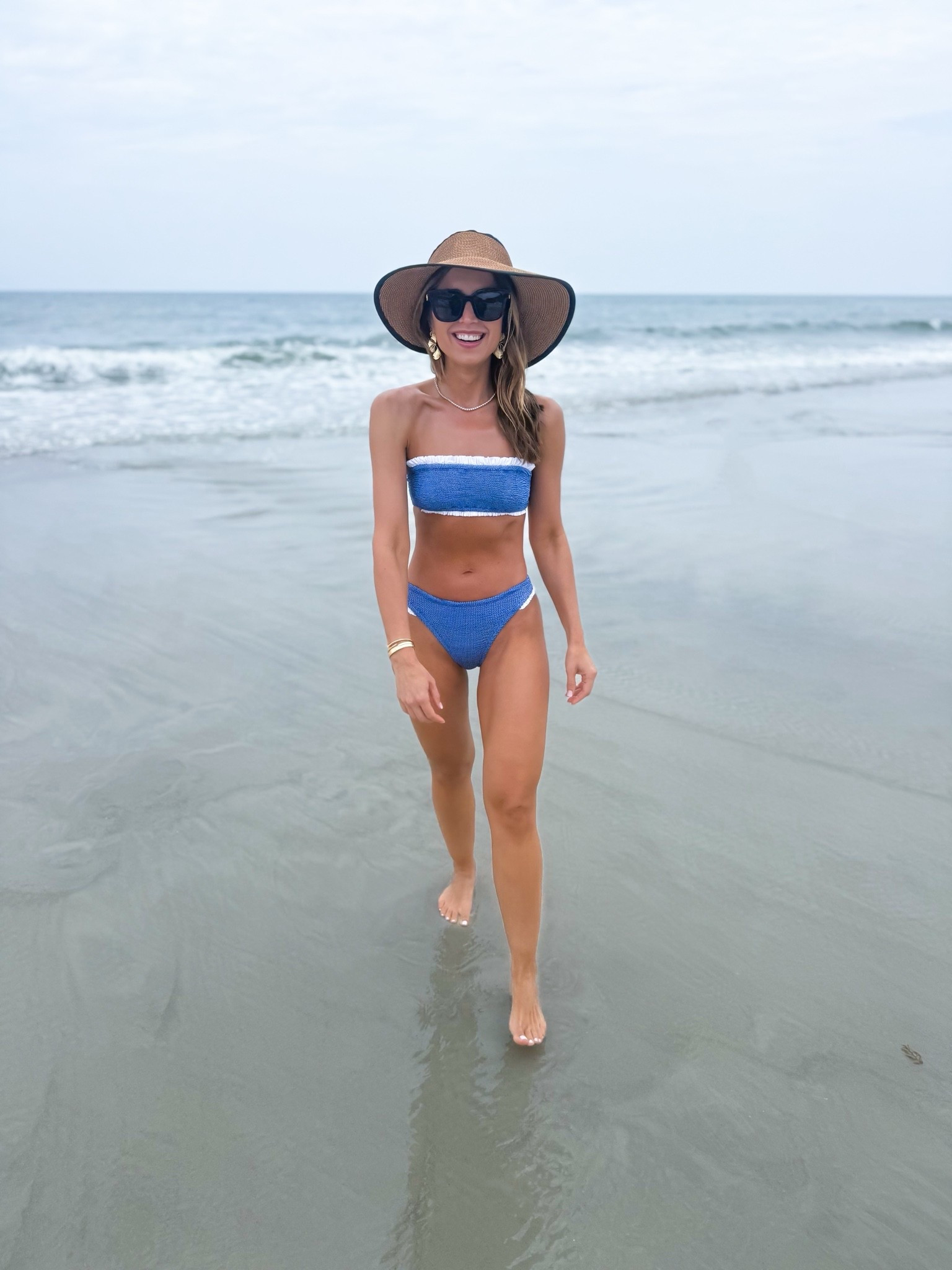 Hunza G one size fits most bikini. These moms to fit your body! Beach vacation. Tropical vacation. Vacation outfit. Vacation style. Cruise outfit. Eric Javits UPF 50 hat.

#LTKTravel #LTKSwim #LTKootd