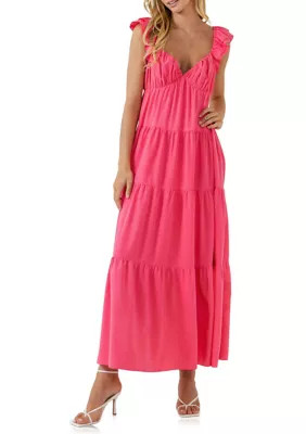Free The Roses Ruffle Sleeve Maxi Dress | Belk