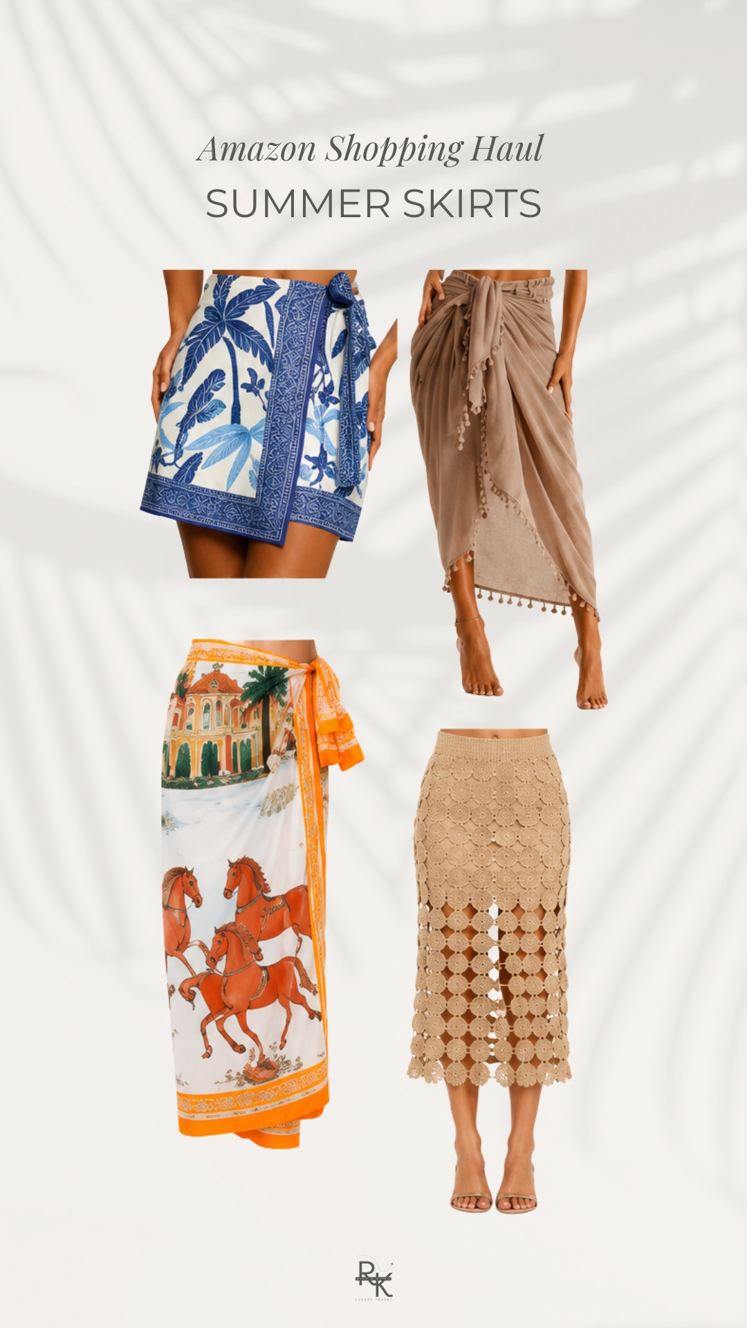 Amazon summer skirts for everything from swimsuit coverups to vacation dinners 🤍 These are the pieces I’d pack for Cabo, Greece, the Maldives, French Polynesia & a European summer—easy to dress up or down and rewear throughout the trip.

Amazon skirts, Amazon summer skirts, summer skirts for women, vacation skirts, resort wear, vacation outfits, beach vacation outfits, Cabo outfits, Cabo vacation outfits, honeymoon outfits, honeymoon wardrobe, Greece outfits, European summer outfits, Europe vacation outfits, Maldives outfits, French Polynesia outfits, resort dinner outfits, beach dinner outfits, crochet skirt, sarong skirt, midi skirt, maxi skirt, printed skirt, summer vacation style, affordable resort wear, Amazon vacation finds, Amazon fashion

#LTKSwim #LTKTravel #LTKWedding