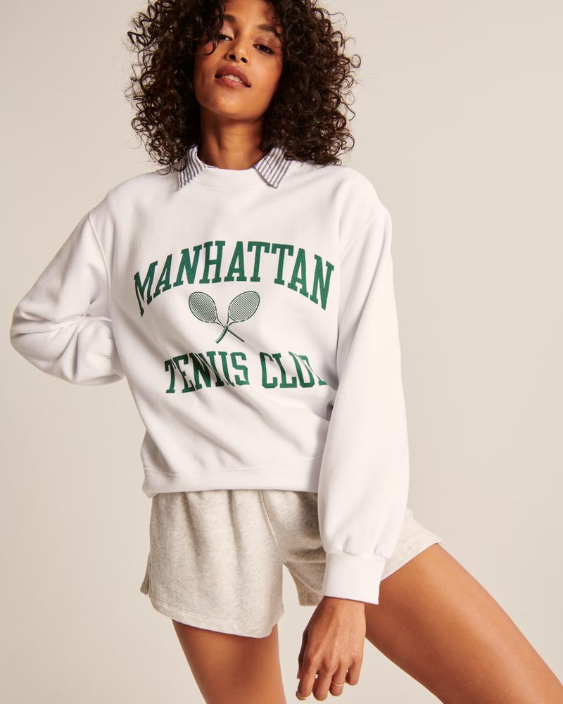 Women's Boyfriend Crew Sweatshirt | Women's Up to 40% Off Select Styles | Abercrombie.com | Abercrombie & Fitch (US)