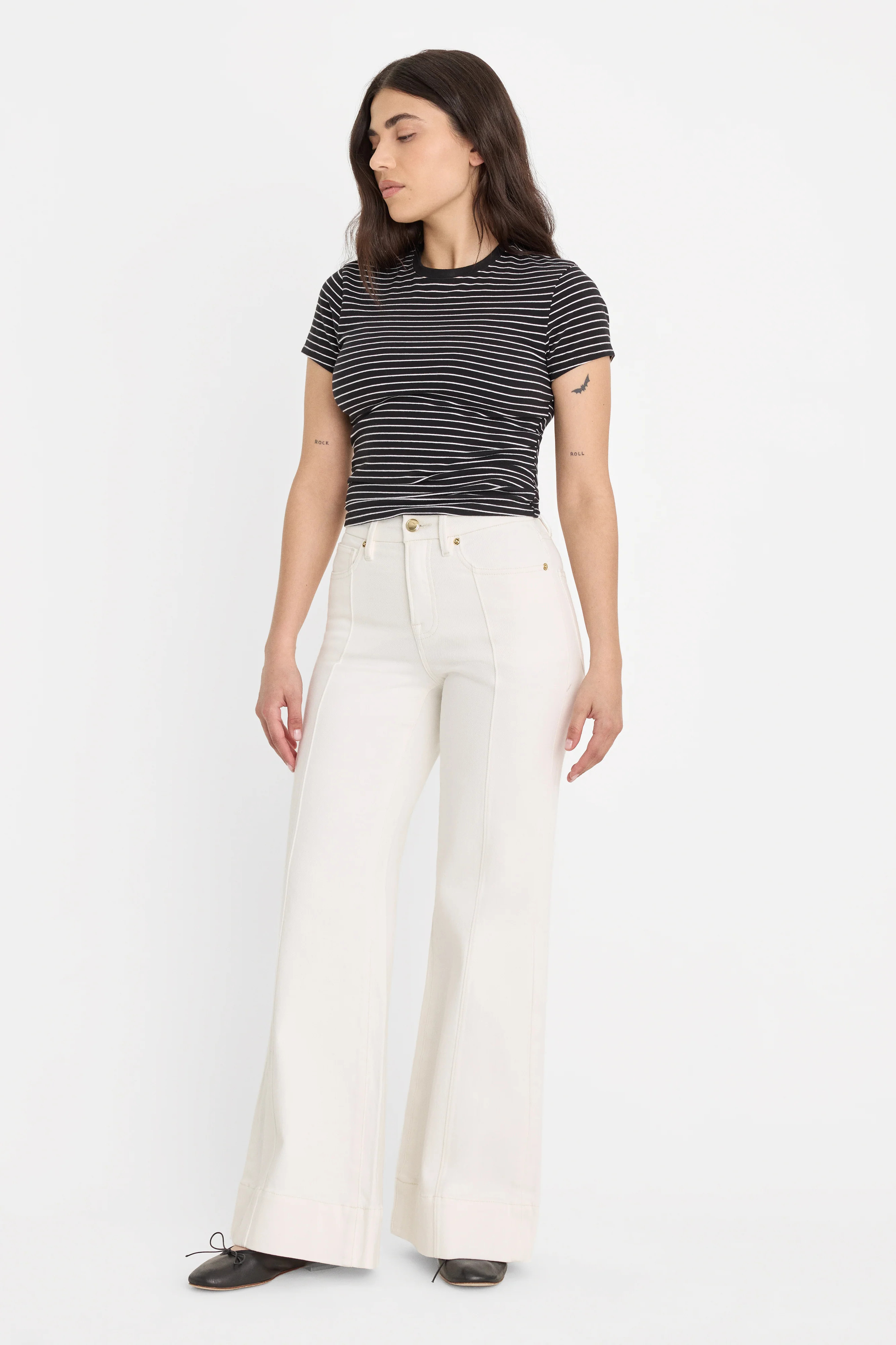 GOOD PETITE PALAZZO JEANS | COTTON WHITE - GOOD AMERICAN | Good American