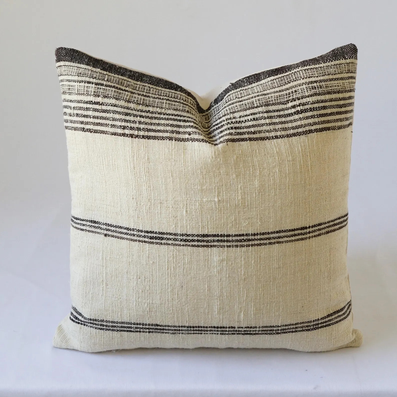 20x20 Ivory Woven Wool Pillow Cover. Beige Wool Throw Pillow. Indian Handmade Pillow. Black and o... | Etsy (US)