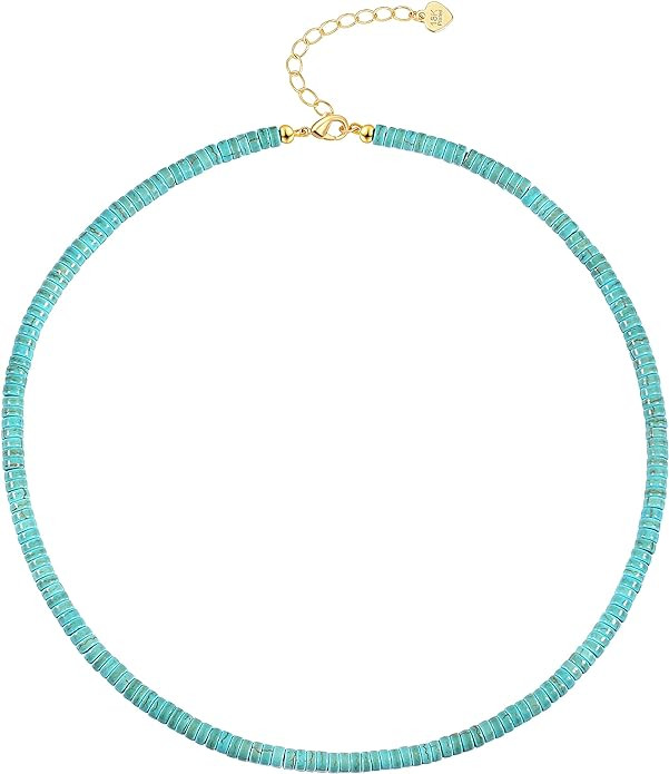 Aobei Pearl Gemstone Beaded Choker Necklace for Women Boho Turquoise/Cultured Freshwater Pearls/G... | Amazon (US)