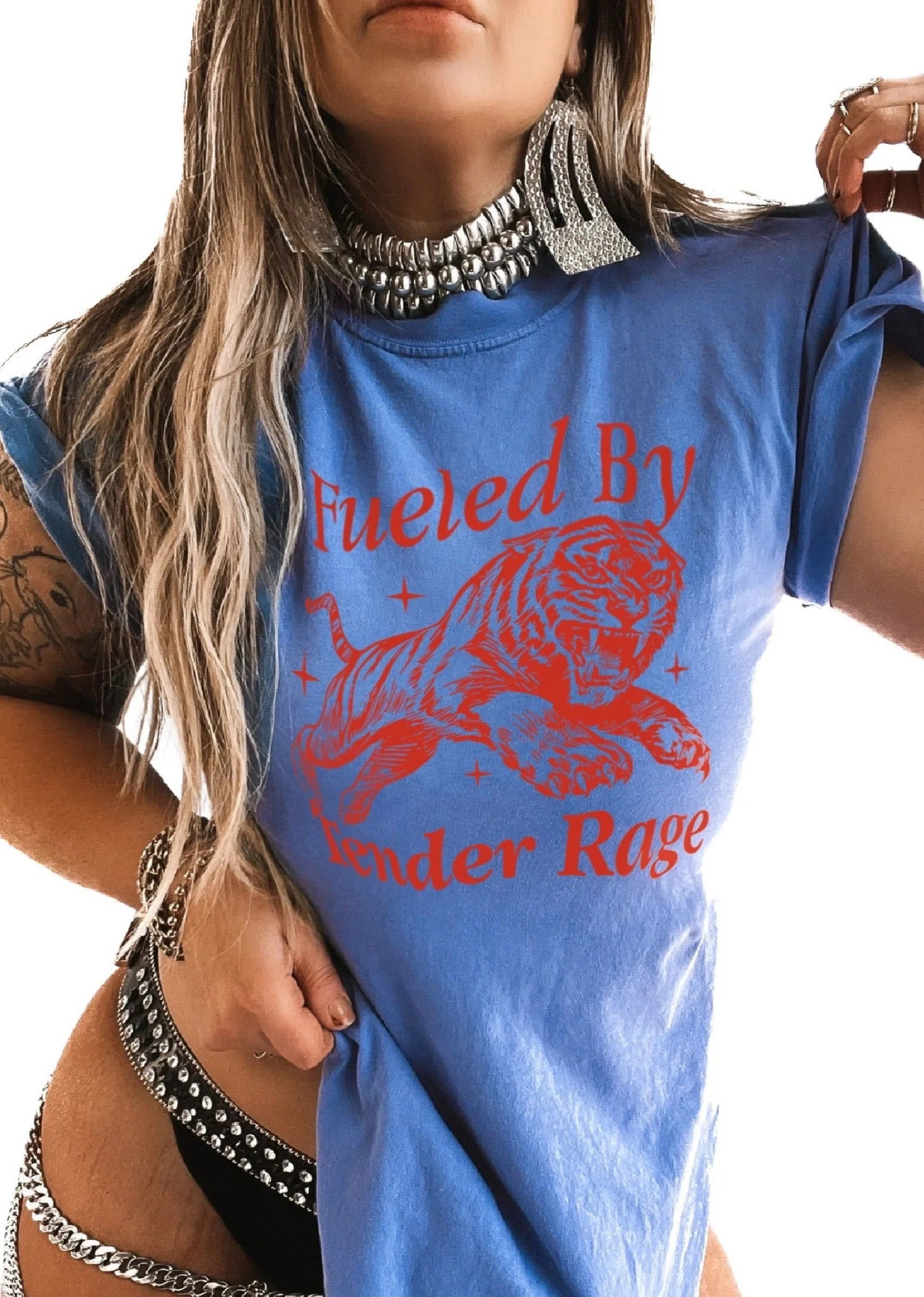 FUELED BY TENDER RAGE SIDE SLIT TEE | Pebby Forevee