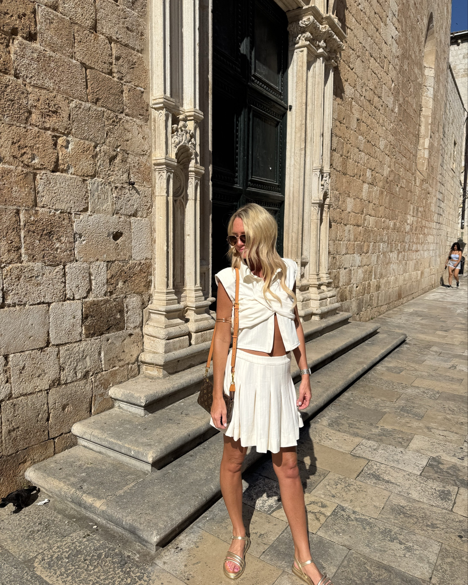 Planning a euro summer? This set is a must. It’s cool for those hot temps and the perfect neutral tone. Plus, who doesn’t love a set. I got multiple compliments when wearing this in Croatia. 

Wearing a size xs is both the skirt and top. 

Also linked my shoes, gold arm cuff, and darling flower ponytail holder I’m wearing in the second photo. (The shoes are super comfy and have a back-strap perfect for tackling that European cobblestone. 

#LTKTravel #LTKOver40 #LTKSeasonal