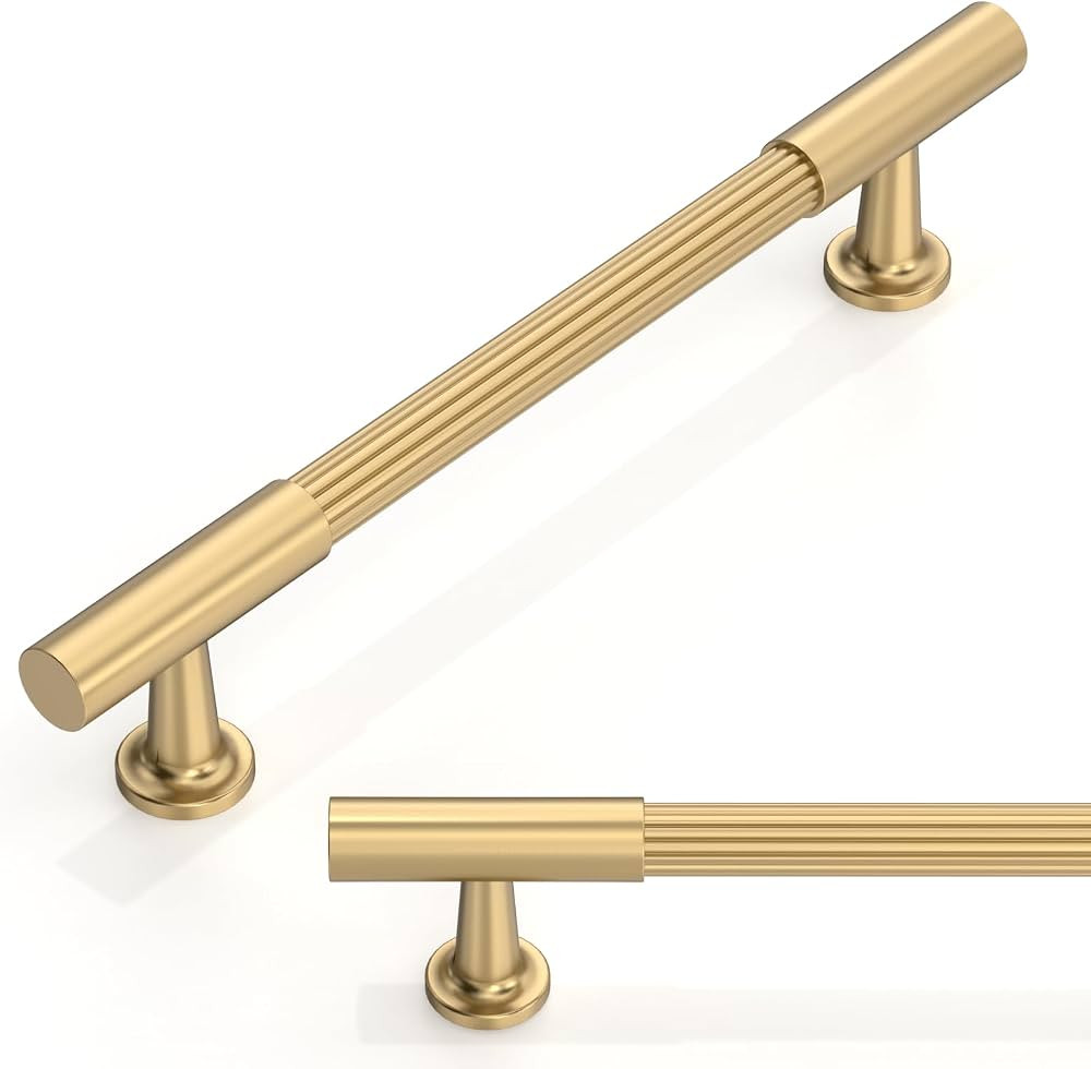 10 Pack Champagne Bronze Cabinet Pulls 5 Inch(128mm) Honey Bronze Kitchen Cabinet Handles Solid H... | Amazon (US)