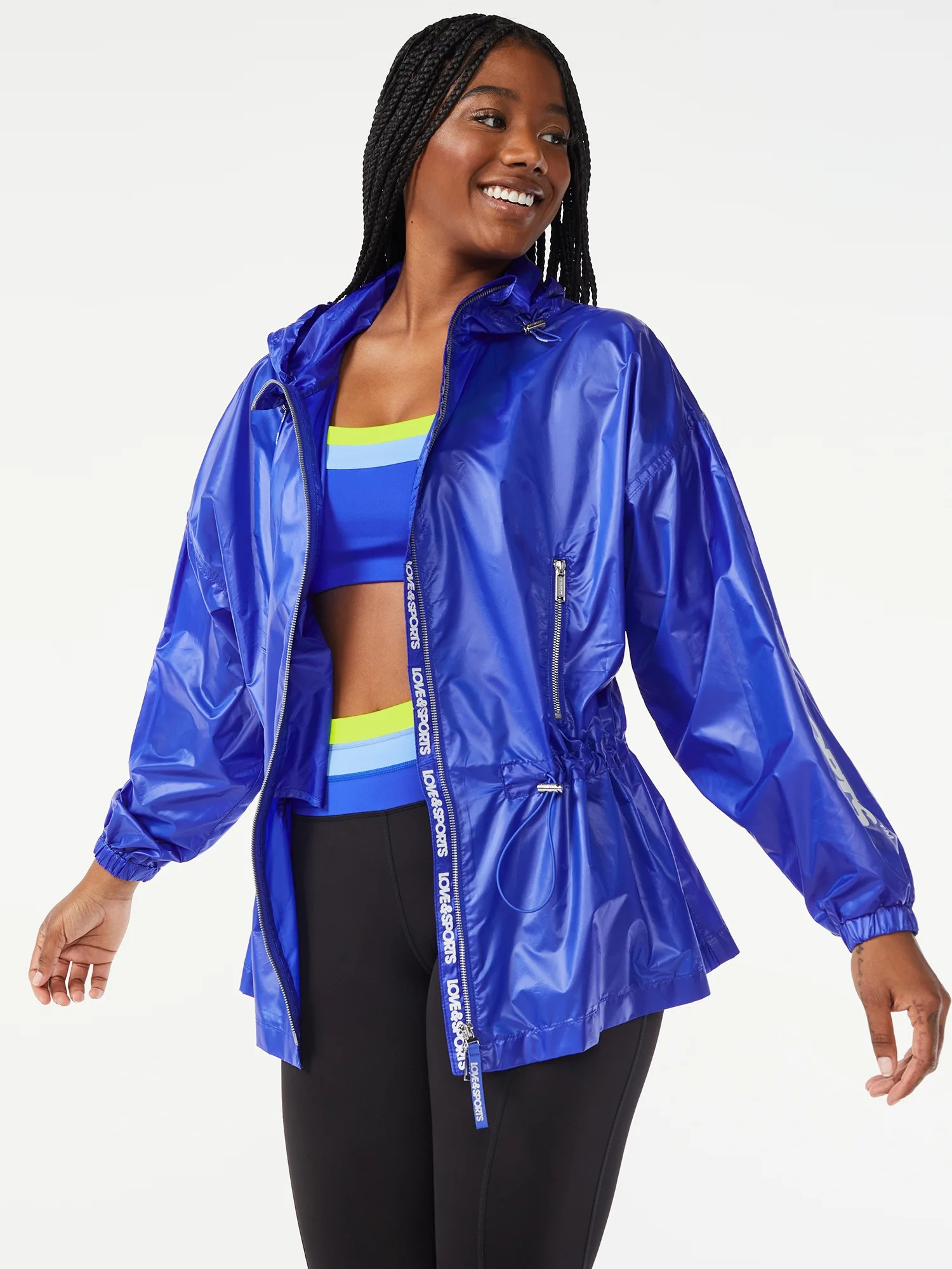 Love & Sports Women's Long Anorak Jacket with Hood - Walmart.com | Walmart (US)