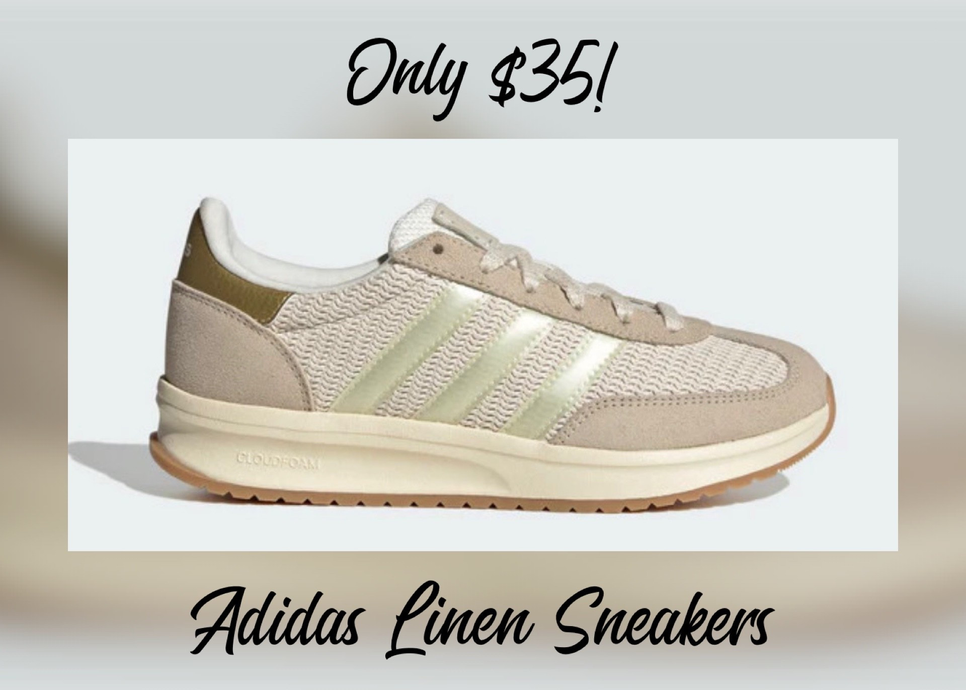 The highly sought after Adidas Linen Sneakers are available for only $35 today with code ADIDAS50 at Simon Outlet Malls today! They sell overstock for their retailers - and this is an AMAZING deal for these sneakers that have been so hard to find since they’re so on trend. 🙌🏻 They fit true to size and ship quickly direct from Adidas! 

#LTKfitnessgoals #LTKSaleAlert #LTKActive