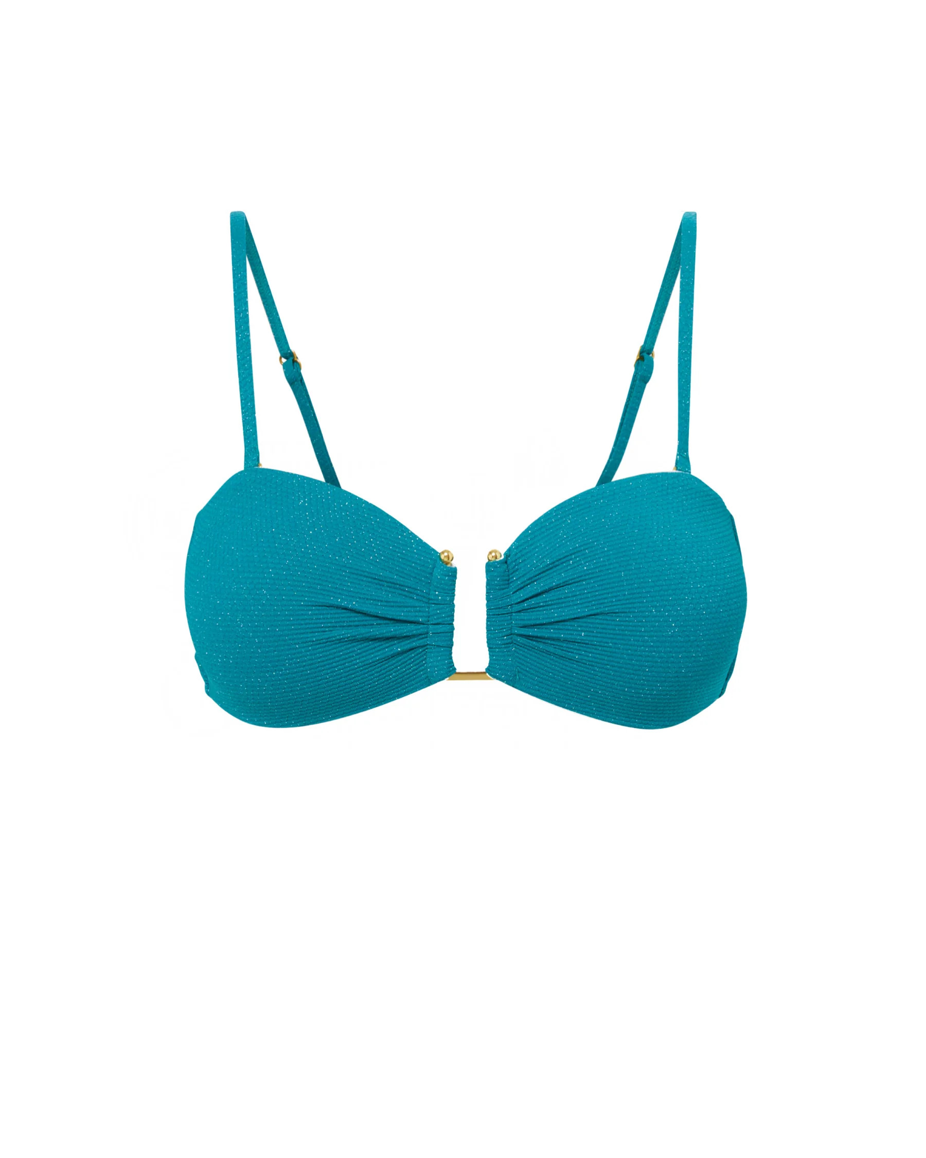 Gina Top In Jungle Green Metallic Pique | Change of Scenery