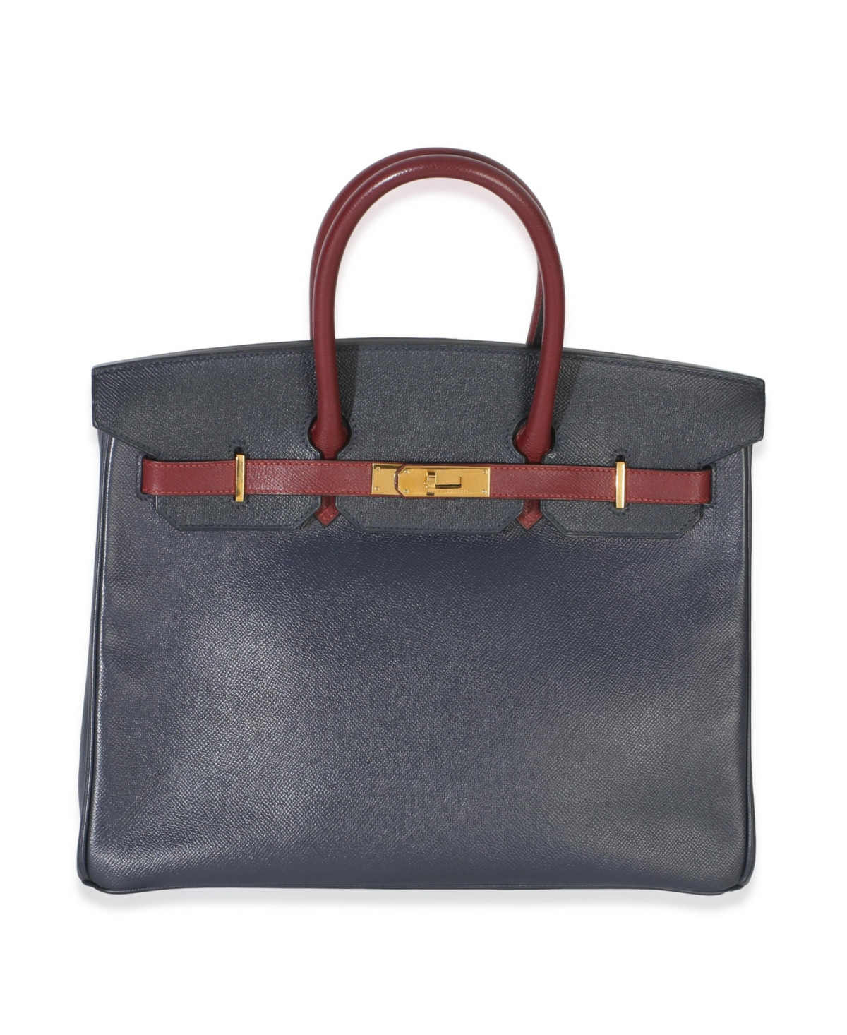 Pre-Owned HERMES Vintage Rouge H Bleu Marine Courchevel Birkin 35 Ghw - Blue | red | Macy's