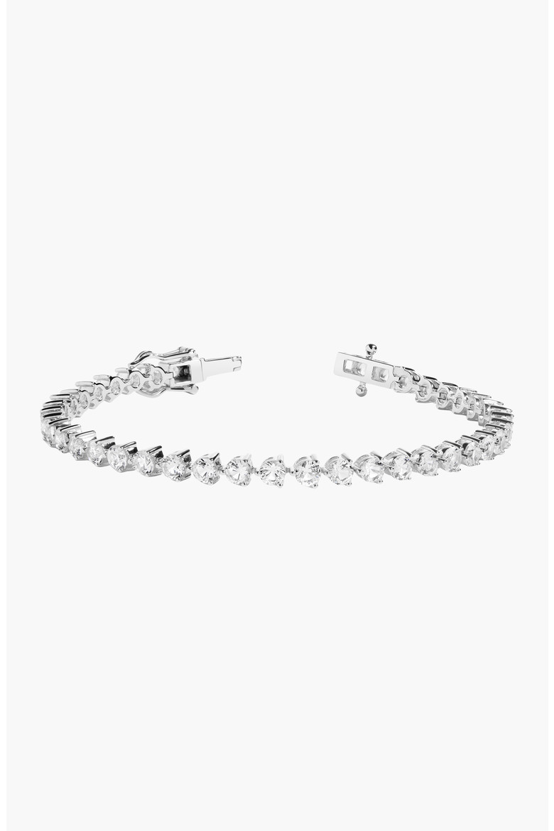 Lab Grown White Sapphire Three Prong Tennis Bracelet (Women) | Nordstrom | Nordstrom