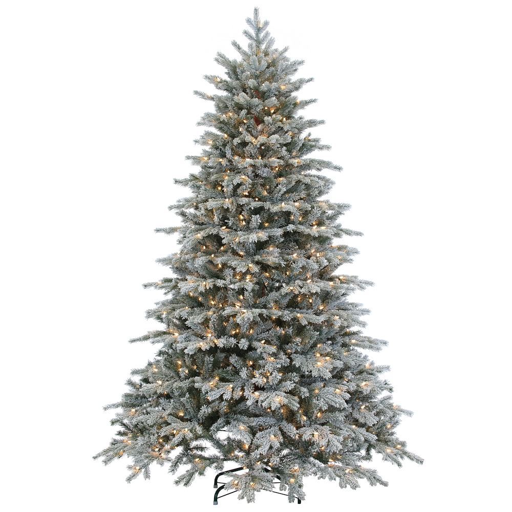 Pre-Lit Flocked Vermont Spruce Faux Christmas Tree - 7.5' | Pottery Barn (US)