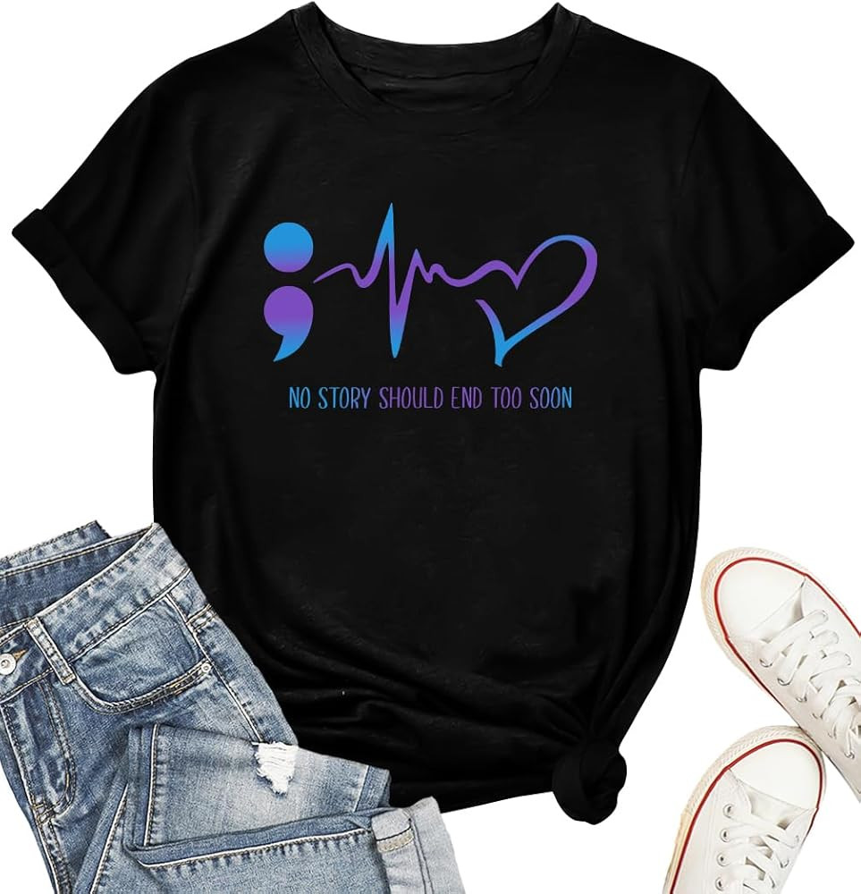 Suicide Awareness Shirt Women Mental Health T-Shirt Suicide Prevention Shirt You Matter Therapist... | Amazon (US)