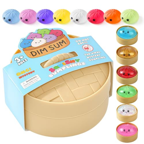 Dumpling Squishy Mystery Box, Random 1 of 14 Colors, Cute Squishy Dumpling Toy, Soft Stretchy Squeeze Toy, Sensory Fidget Toys for Anxiety Relief, Perfect for Party Favors, Birthday Gifts & Desk Toys | Amazon (US)
