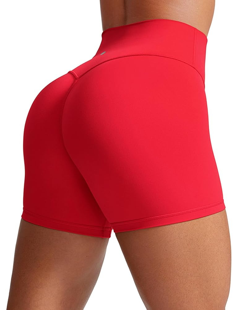 CRZ YOGA Secretsculpt Womens Butterlift High Waist Scrunch Butt Biker Shorts 4 Inches - No Front ... | Amazon (US)