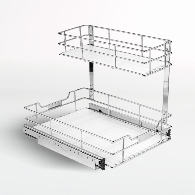 Cuisinart 14" Two-Tier Sliding Cabinet Organizer + Reviews | Crate and Barrel | Crate & Barrel