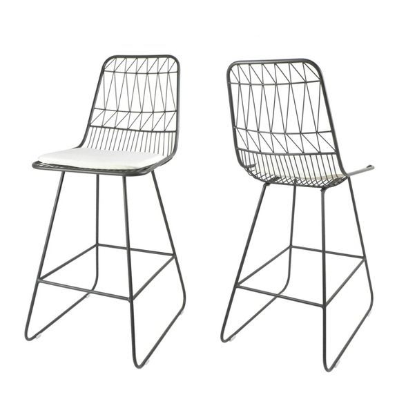 Set of 2 Walcott Modern Iron Counter Height Barstools - Christopher Knight Home | Target