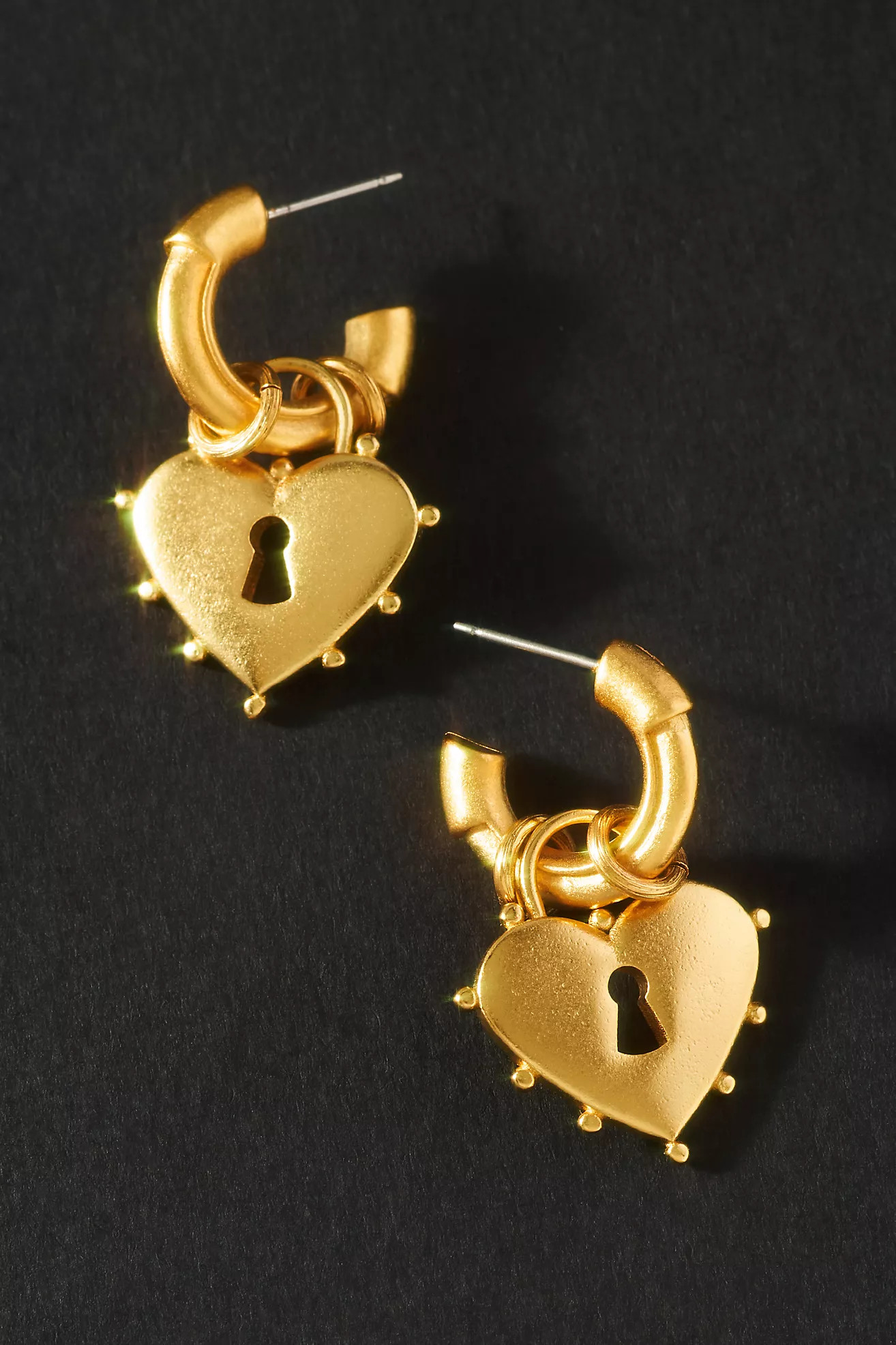 Elizabeth Cole Mina Heart Huggie Hoop Earrings | Anthropologie (US)