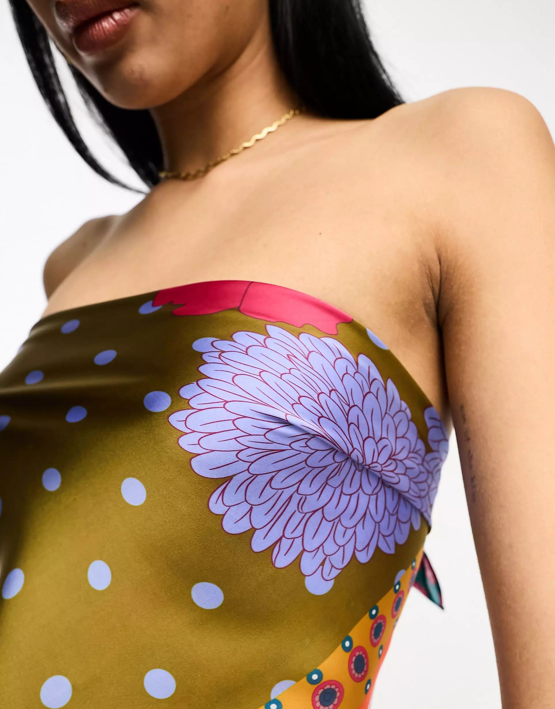 Vila multi use scarf in multi floral spot print | ASOS (Global)