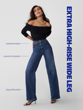 Extra High-Waisted Wide-Leg Jeans | Old Navy (US)