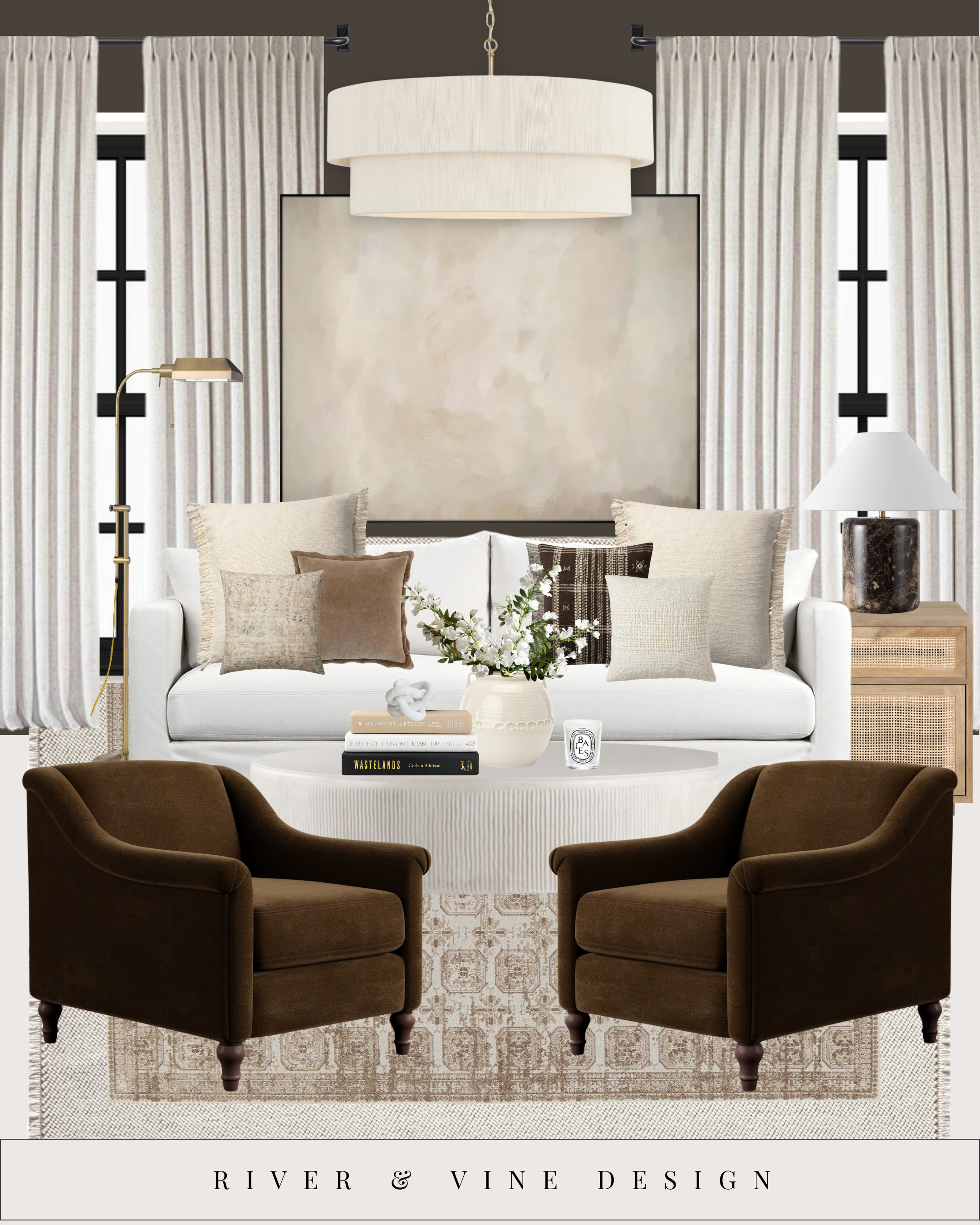 This is your sign that warm neutrals don’t have to feel boring. 🤍🤎

What makes this space work:
• Layered neutrals instead of one flat beige (ivory, oat, camel, espresso)
• A sculptural coffee table to break up all the soft upholstery
• Low, rounded seating that keeps the room conversational
• Textured pillows doing the heavy lifting (no loud color needed)
• Tall drapery + oversized art to quietly add drama
• Warm wood + brass accents so it feels collected, not showroom-y

Designer tip: when everything is neutral, shape + texture matter more than color. That’s what makes a room feel finished instead of bland.

All pieces linked to recreate the look 👇
Save this if you love cozy, elevated living rooms that actually feel livable. 

 #LTKSeasonal #LTKHome