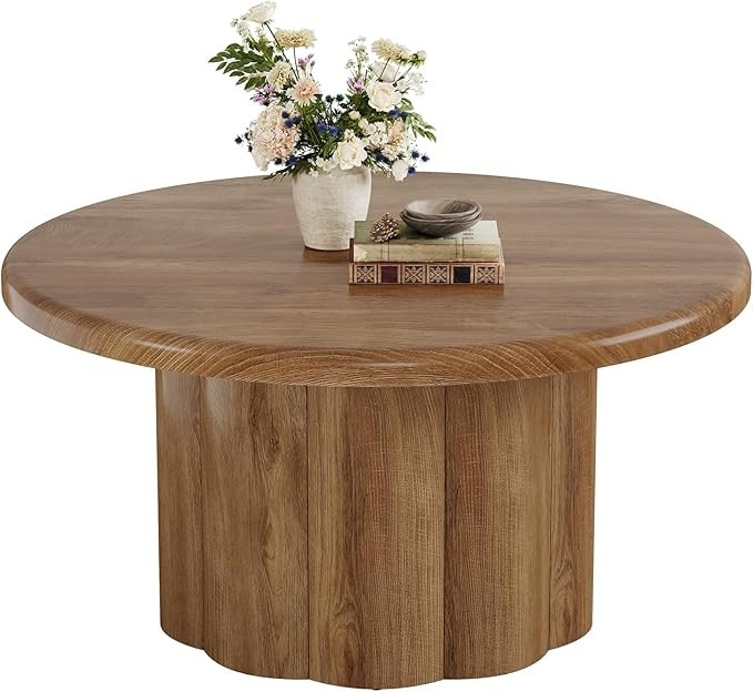 Tribesigns 31.5" Round Coffee Table for Living Room, Farmhouse Circle Center Cocktail Table with ... | Amazon (US)