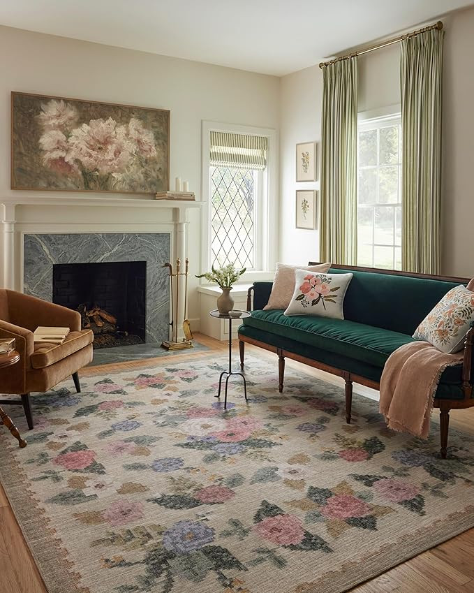 Loloi Rifle Paper Co. Rosa Collection 2'-0" x 5'-0" Accent Rug | Amazon (US)