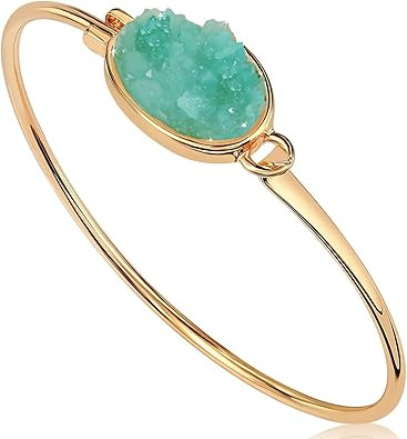 Humble Chic Simulated Druzy Cuff Bracelets for Women - Boho Stackable Bangle Bracelet, Plated in ... | Amazon (US)