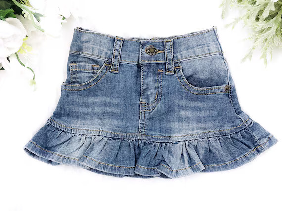 Baby Girl Denim Skirt Toddler Denim Denim Baby Skirt Infant - Etsy | Etsy (US)