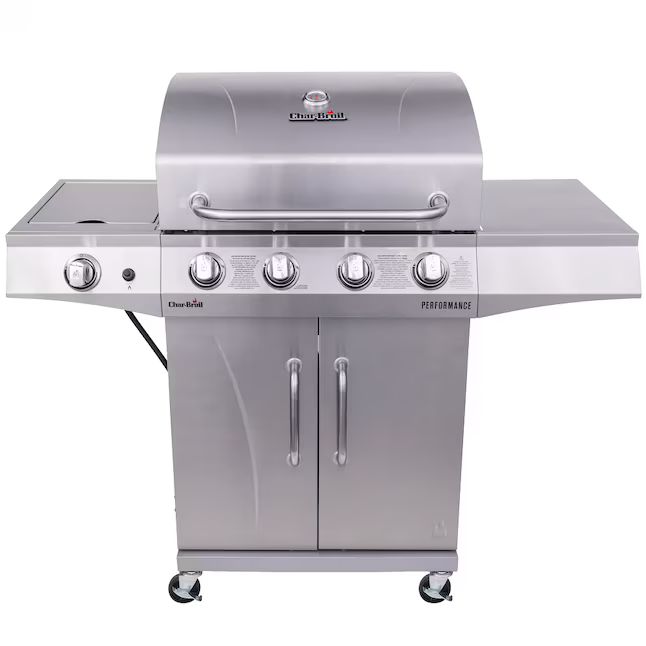 Char-Broil Performance Series Silver 4-Burner Liquid Propane Gas Grill with 1 Side Burner | Lowe's