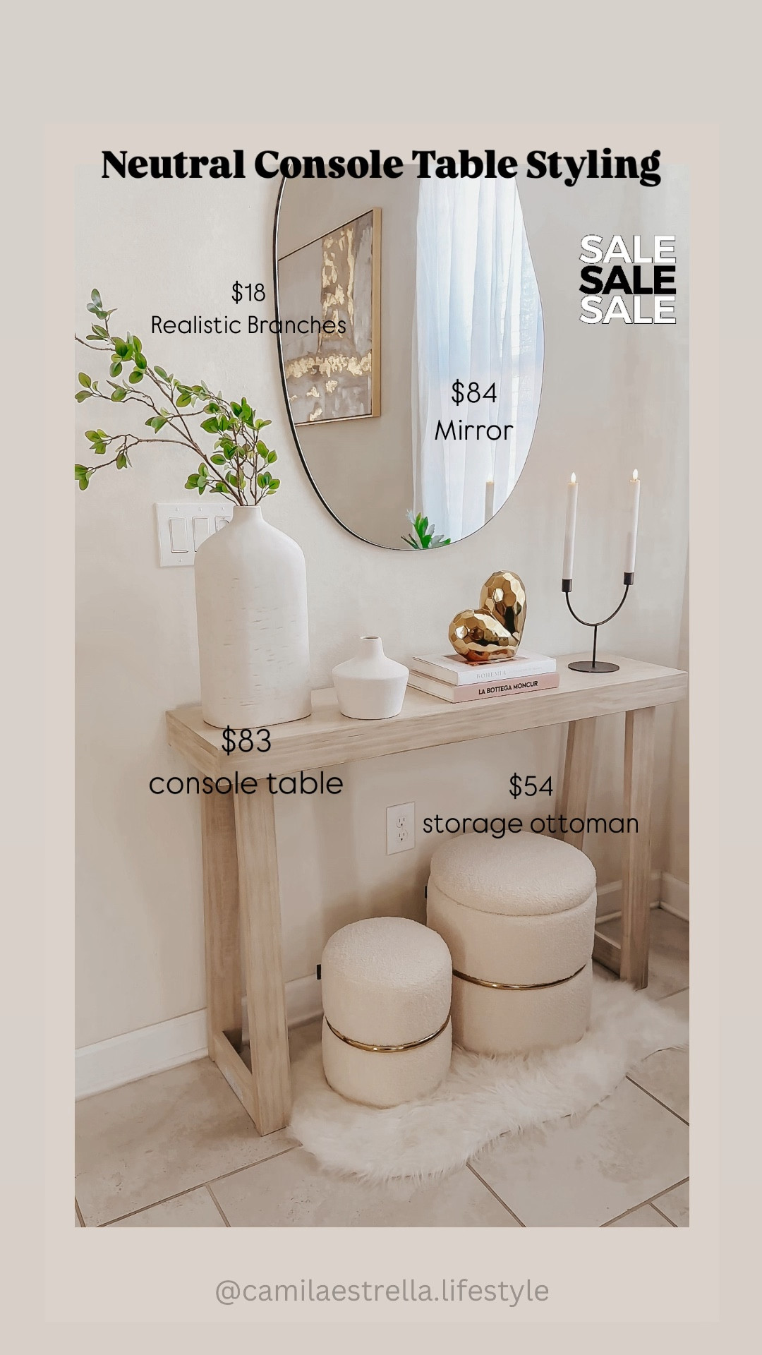 Neutral Console Table Styling 

#LTKHome #LTKSaleAlert #LTKMostLoved