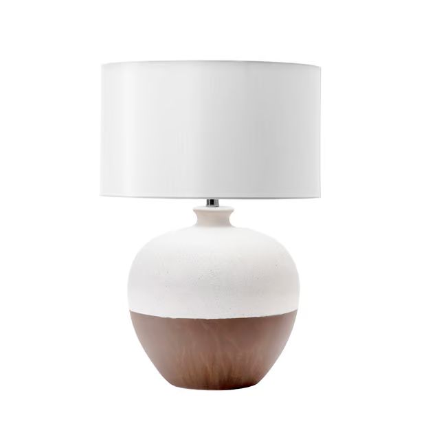 White 25-inch Speckled Ceramic Vase Table Lamp | Rugs USA
