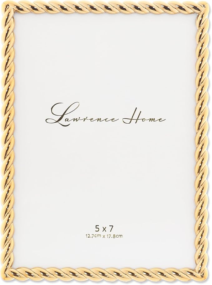 Lawrence Frames Rope Design Metal Frame, 5x7, Gold | Amazon (US)